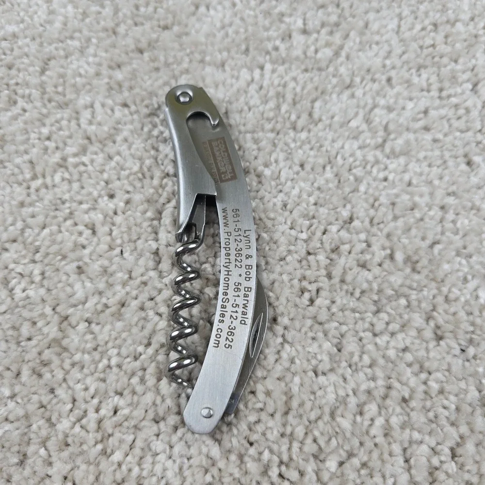 Promotional Wine Opener Silver Stainless Steel Waiter's Corkscrew Foil‎ Cutter